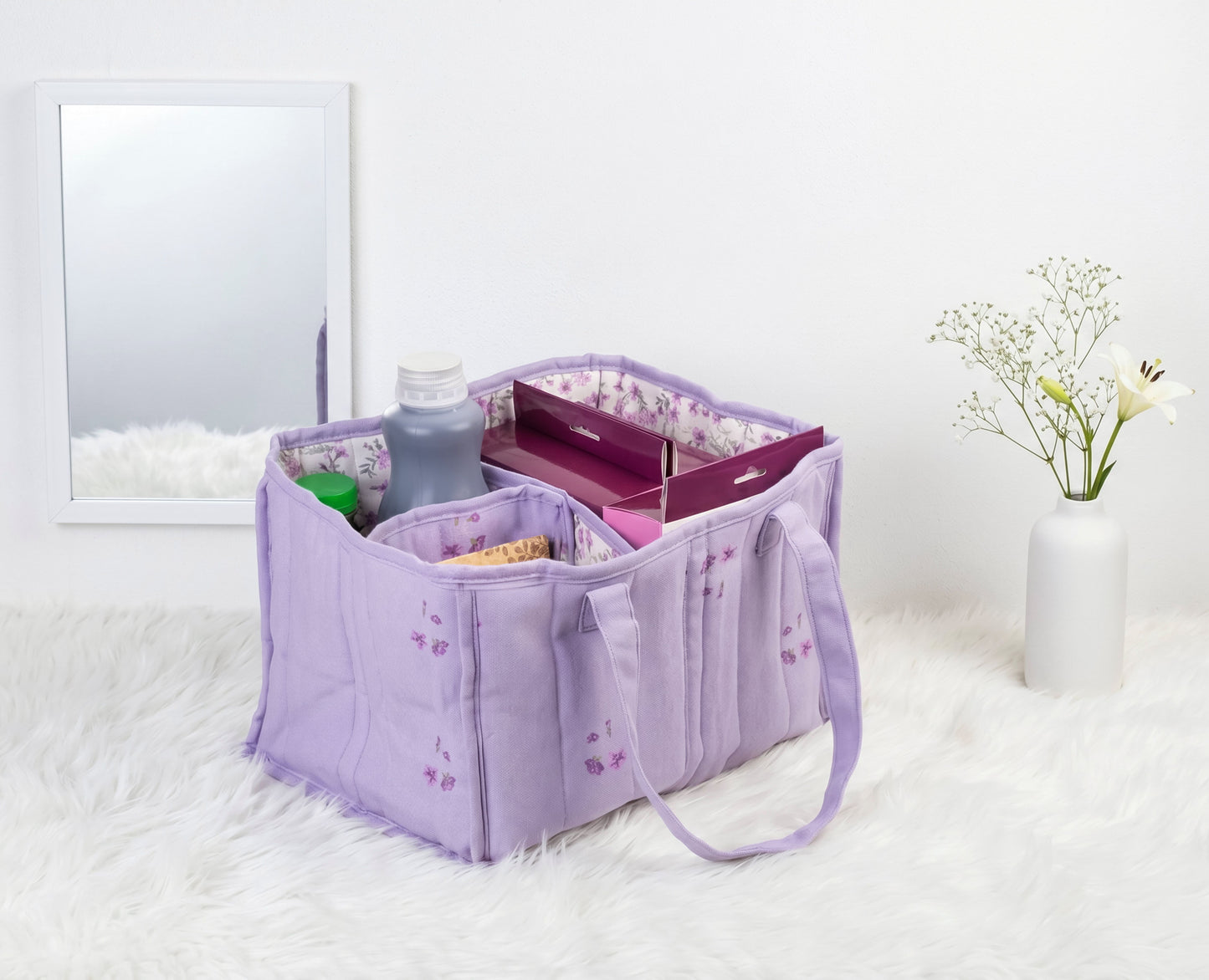 Lavender Floral Mom Essentials Organizer Caddy
