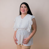 Valianne's Trends Harper Nursing Blouse- Breastfeeding - Maternity - Casual Nursing Blouse - Eyelet Nursing