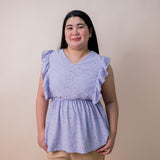 Valianne's Trends Harper Nursing Blouse- Breastfeeding - Maternity - Casual Nursing Blouse - Eyelet Nursing