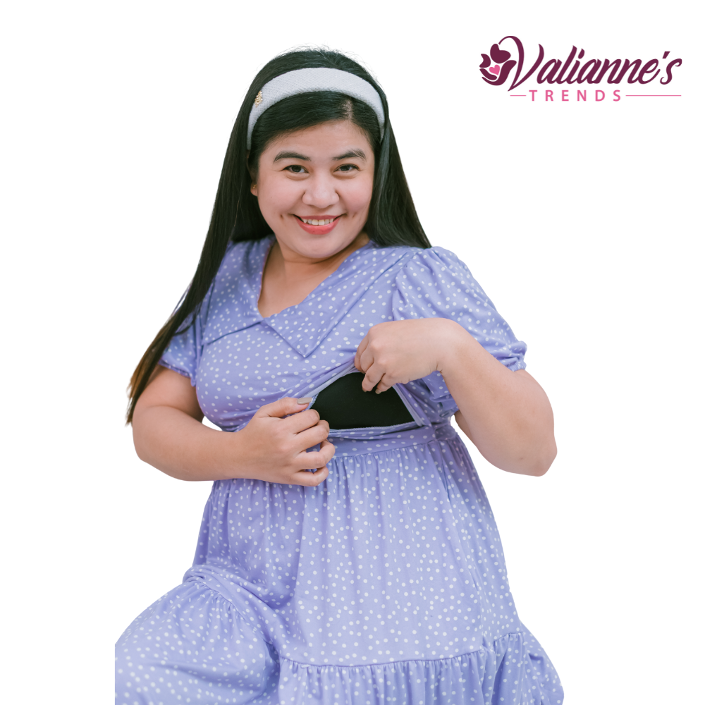 Valianne's Trends - Xena Nursing Dress - Polka Dot Charm Collection