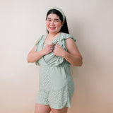 Valianne's Trends Izzie Nursing Jumpshorts - Maternity - Breastfeeding - Postpartum- Eyelet Nursing