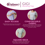 Valianne's Trends Gigi Nursing Blouse- Breastfeeding - Maternity - Casual Nursing Blouse - Eyelet Nursing