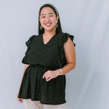 Valianne's Trends Harper Nursing Blouse- Breastfeeding - Maternity - Casual Nursing Blouse - Eyelet Nursing
