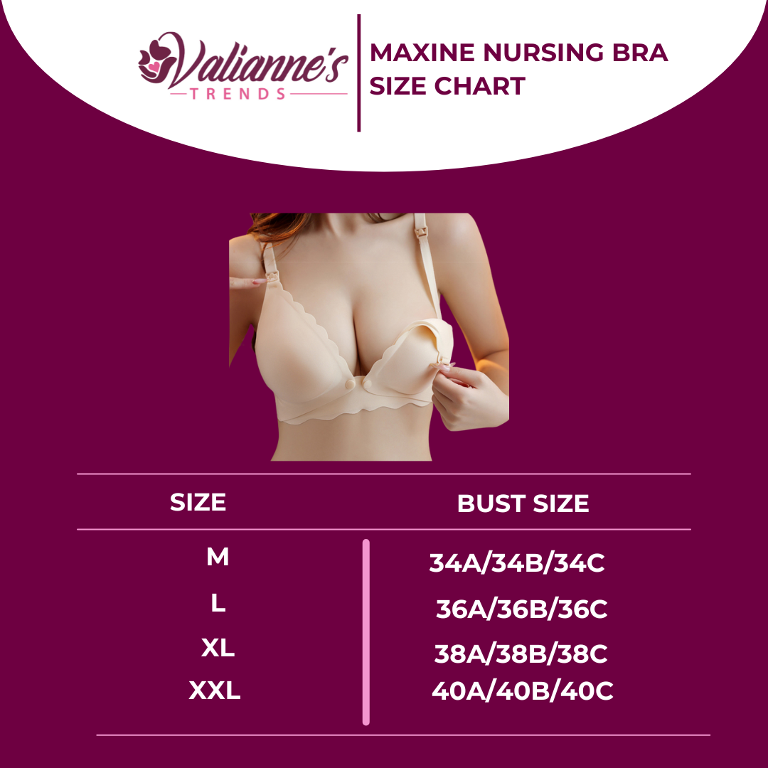 Valianne's Trends Maxine Premium Nursing Bra - Postpartum Bra - Seamless 2-Way Access Bra