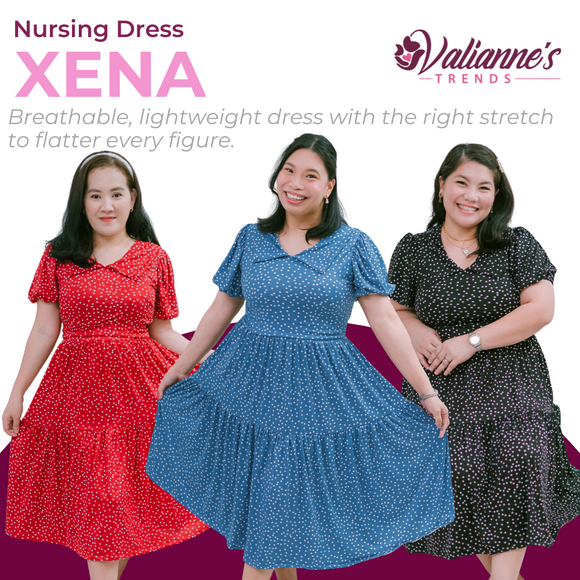 Valianne's Trends - Xena Nursing Dress  - Polka Dot Charm Collection
