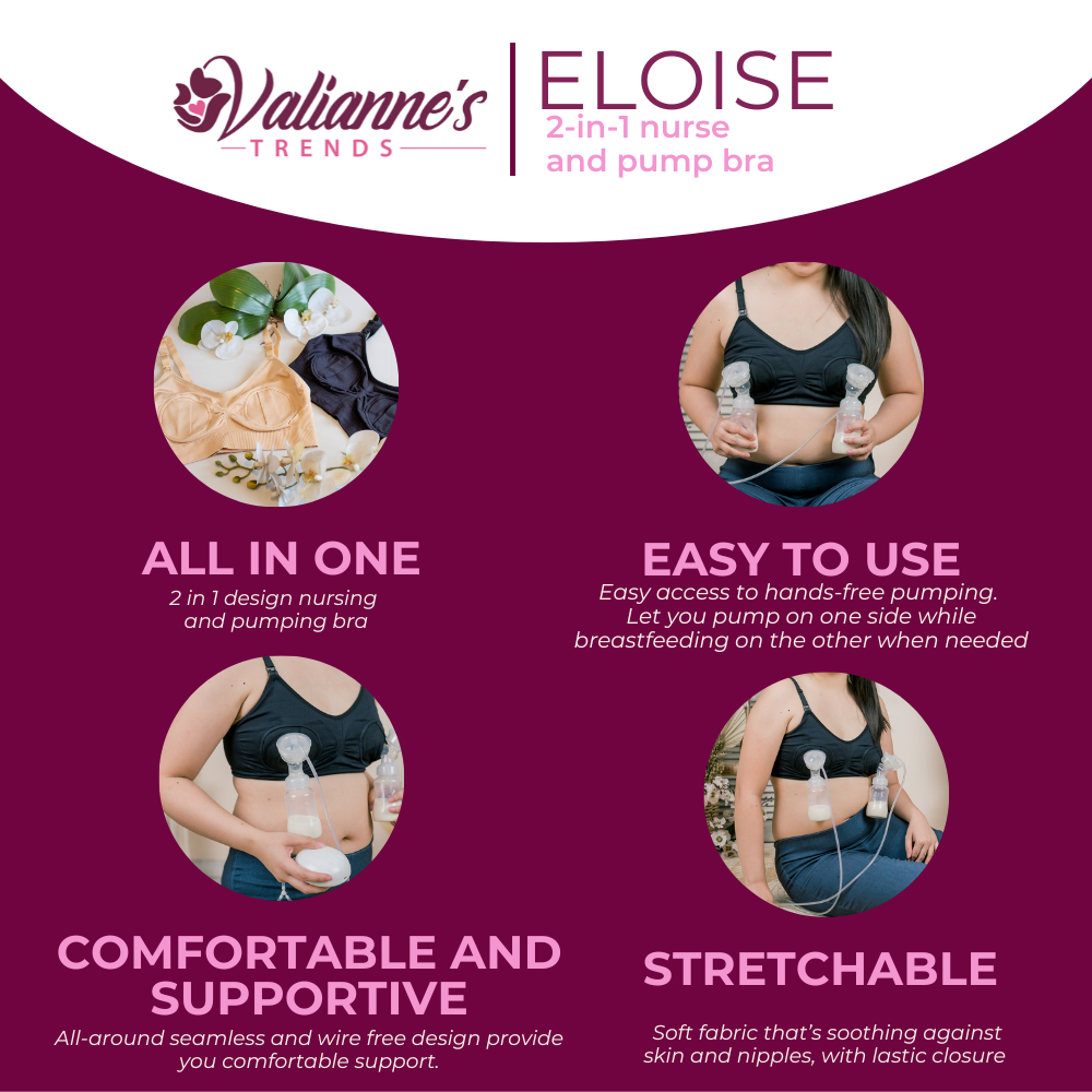 Valianne's Trends Eloise 2-in-1 nurse and pump bra