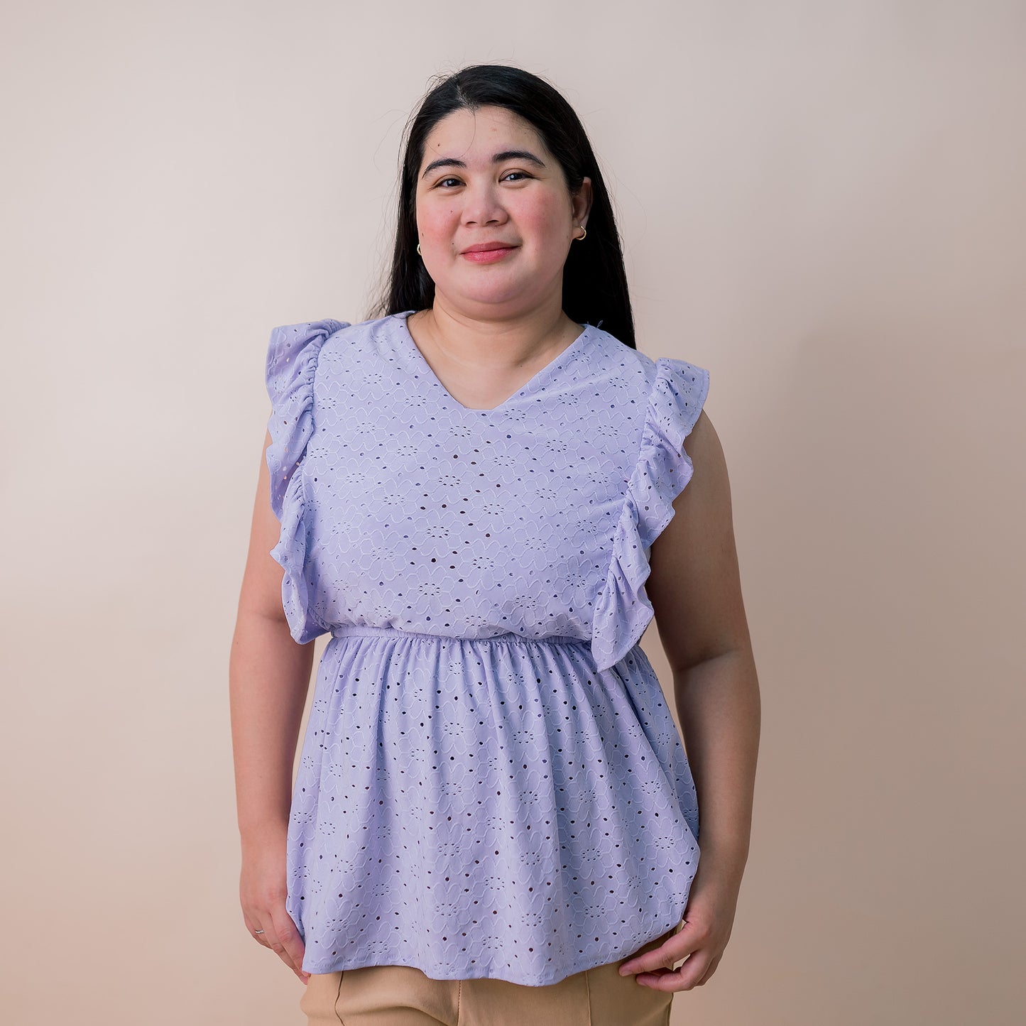 Valianne's Trends Harper Nursing Blouse- Breastfeeding - Maternity - Casual Nursing Blouse - Eyelet Nursing