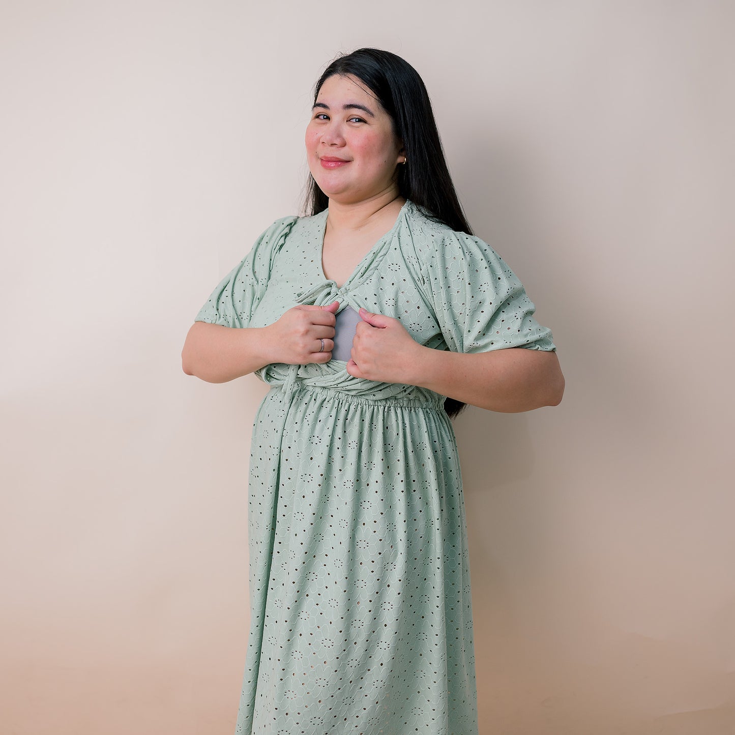 Valianne's Trends Juliet Nursing Dress - Maternity - Breastfeeding - Postpartum- Eyelet Nursing