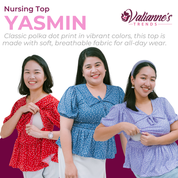 Valianne's Trends Yasmin Nursing Top - Polka Dot Charm Collection