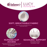 Valianne's Trends Lucy Premium Nursing Bra - Postpartum Bra - Seamless Bra