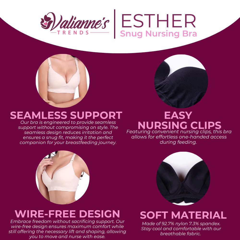 Valianne's Trends Esther Nursing Bra - Postpartum Bra - Everyday Nursing Bra