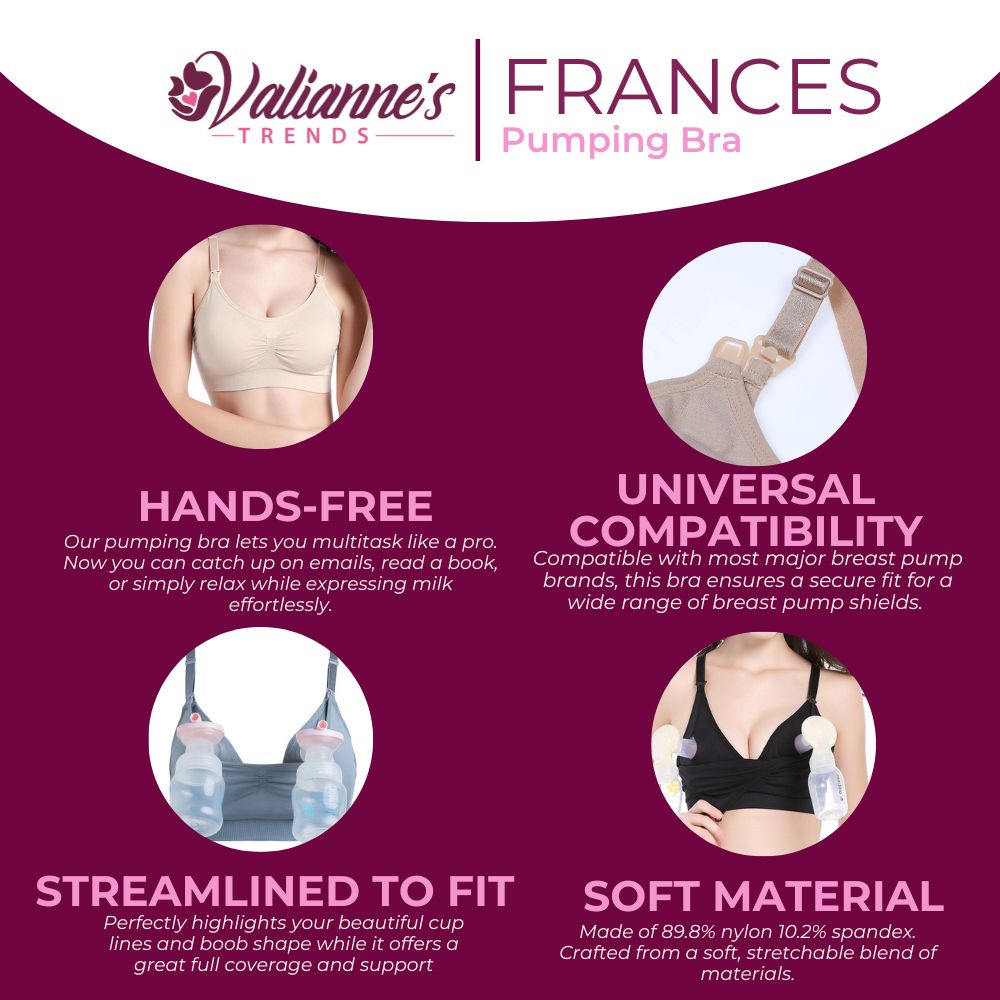 Valianne's Trends - Frances Pumping/Breastfeeding Bra- Nursing Bra - Maternity Bra