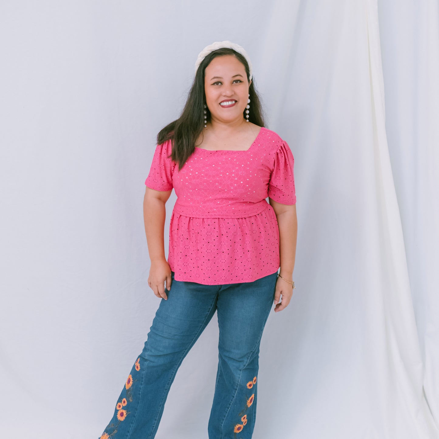 Valianne's Trends Gigi Nursing Blouse- Breastfeeding - Maternity - Casual Nursing Blouse - Eyelet Nursing