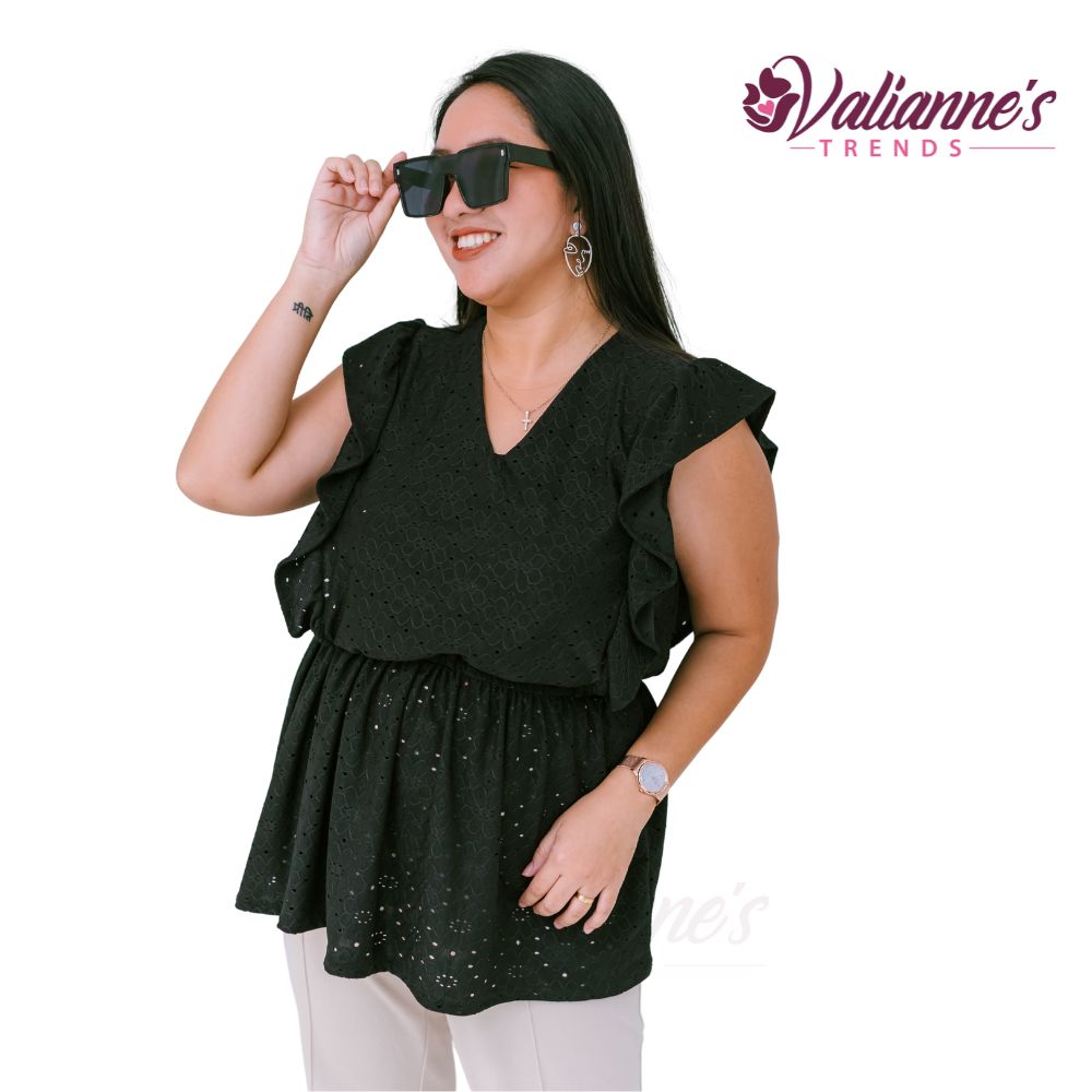 Valianne's Trends Harper Nursing Blouse- Breastfeeding - Maternity - Casual Nursing Blouse - Eyelet Nursing