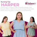 Valianne's Trends Harper Nursing Blouse- Breastfeeding - Maternity - Casual Nursing Blouse - Eyelet Nursing