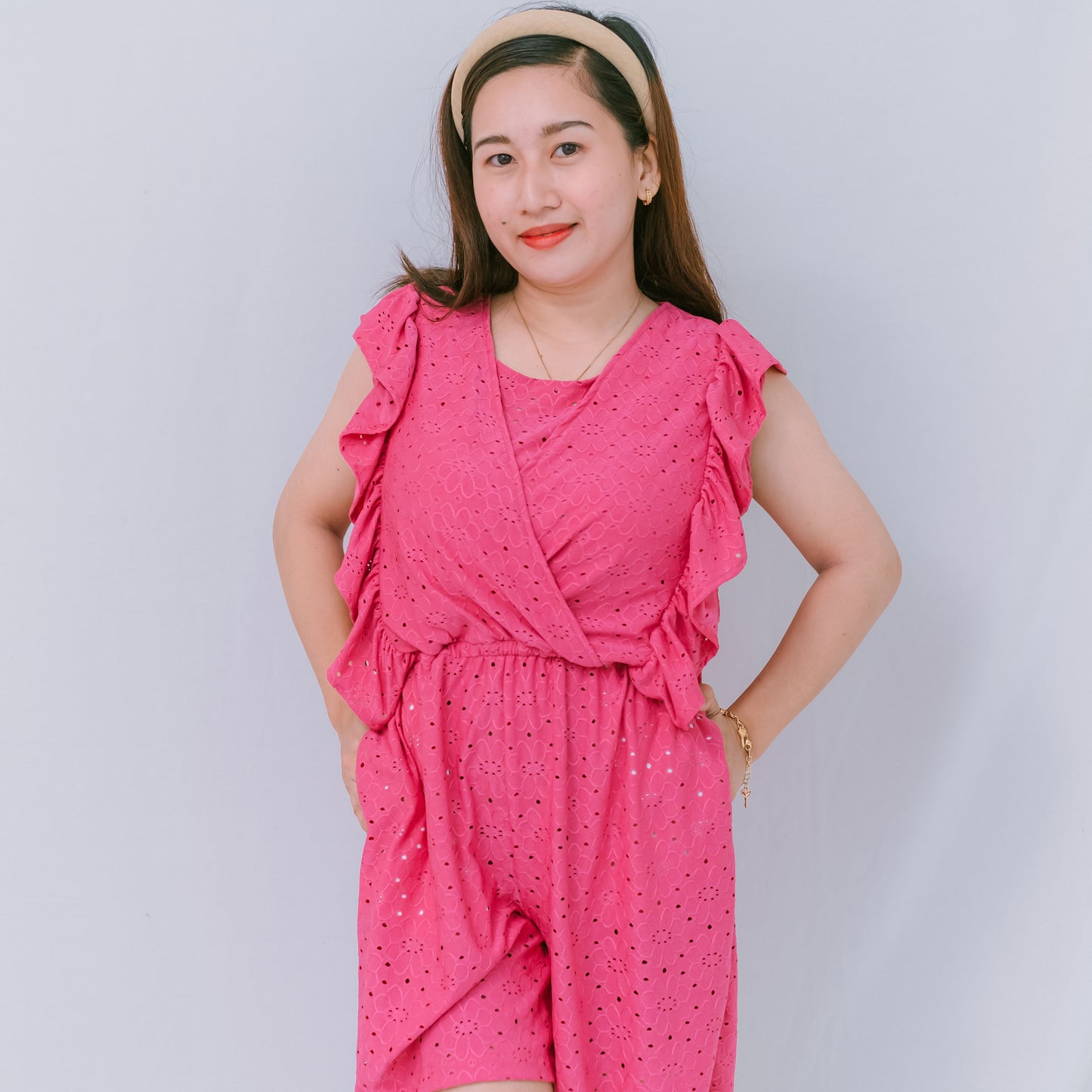 Valianne's Trends Izzie Nursing Jumpshorts - Maternity - Breastfeeding - Postpartum- Eyelet Nursing