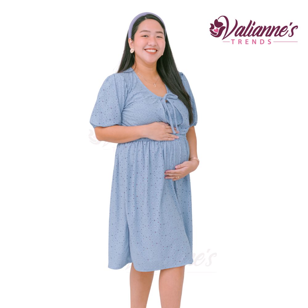 Valianne's Trends Juliet Nursing Dress - Maternity - Breastfeeding - Postpartum- Eyelet Nursing