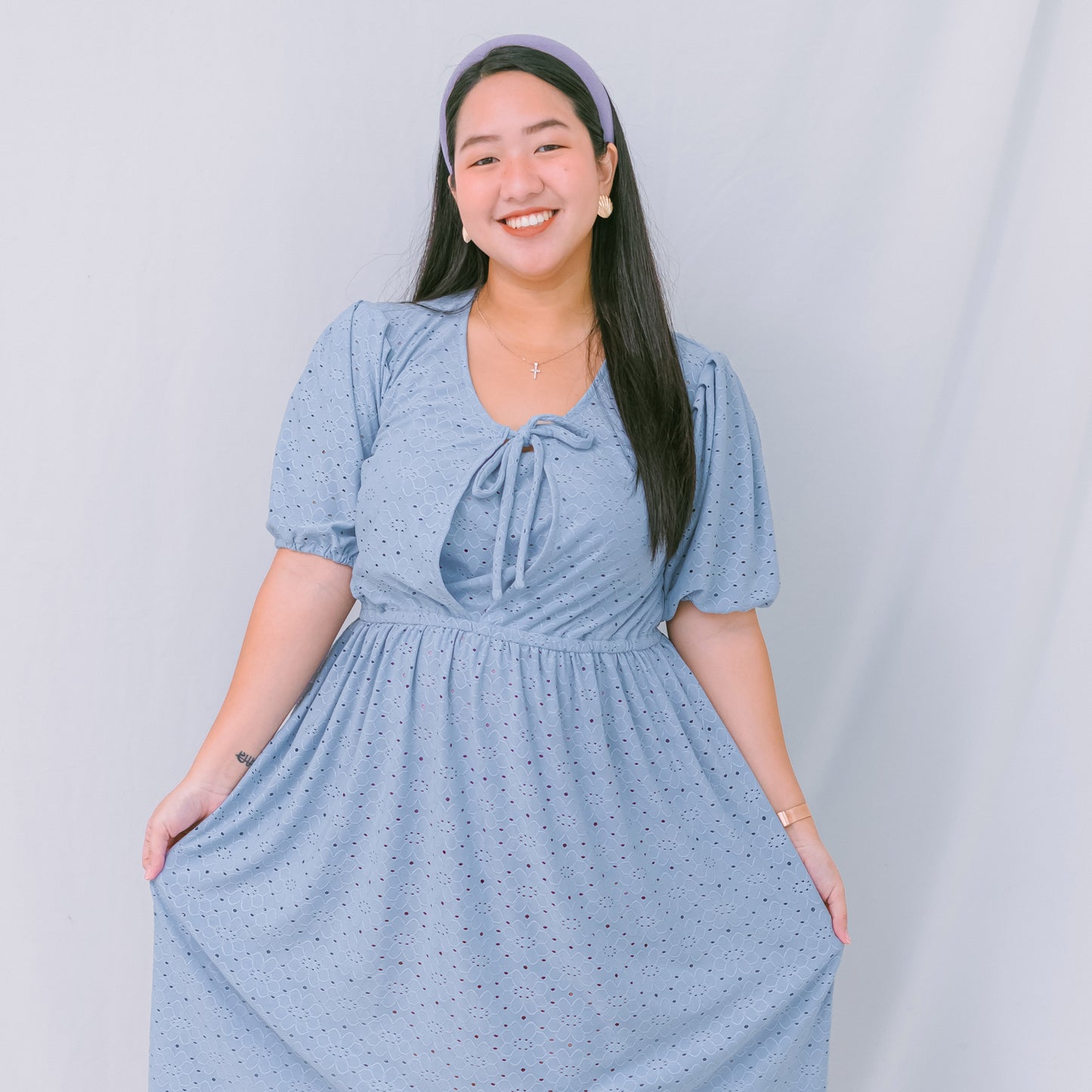Valianne's Trends Juliet Nursing Dress - Maternity - Breastfeeding - Postpartum- Eyelet Nursing