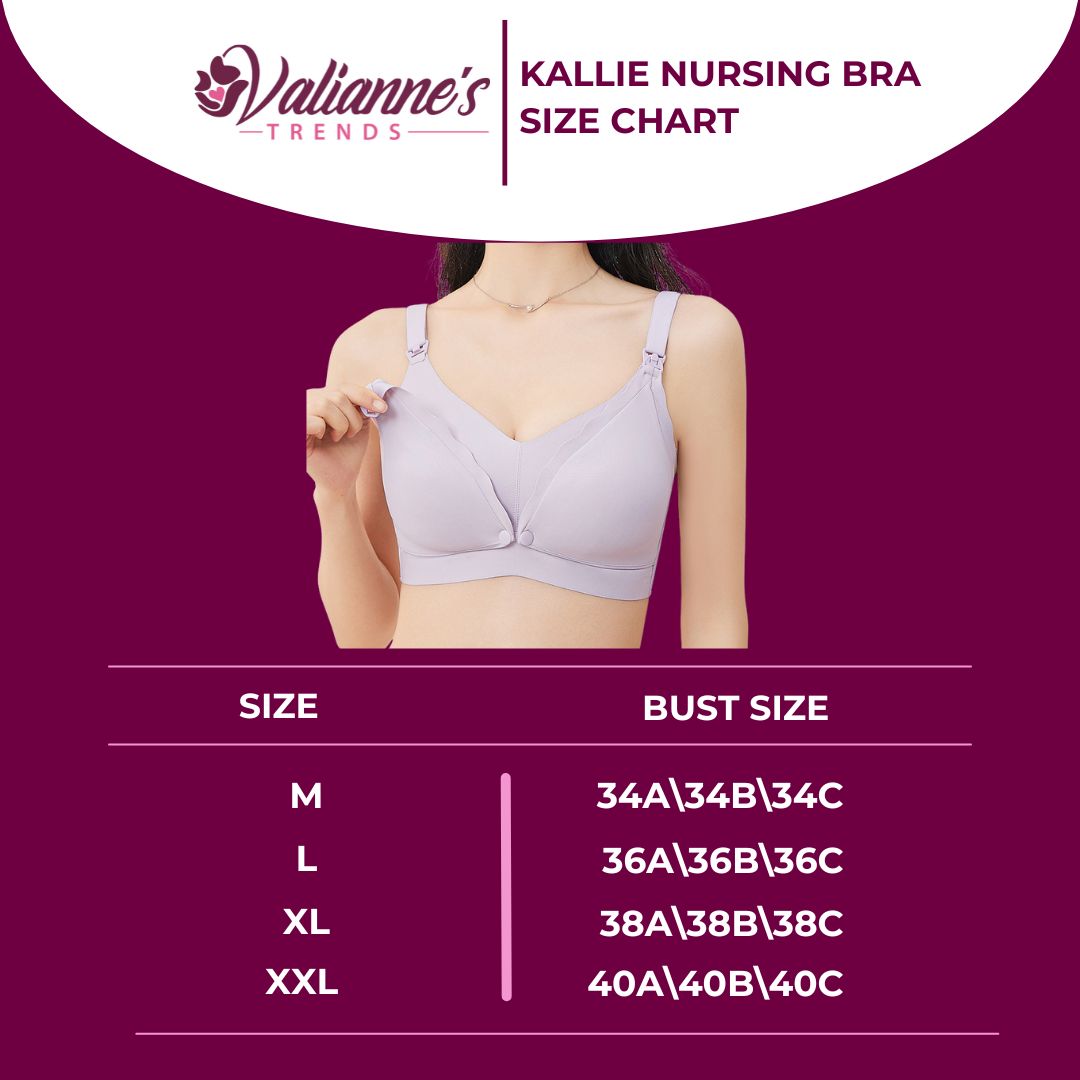 Valianne's Trends Kallie Nursing Bra - Postpartum Bra - Seamless 2-Way Access Nursing Bra