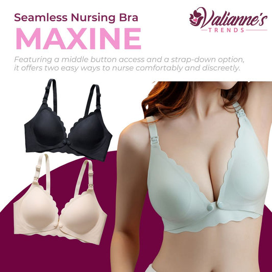 Valianne's Trends Maxine Premium Nursing Bra - Postpartum Bra - Seamless 2-Way Access Bra