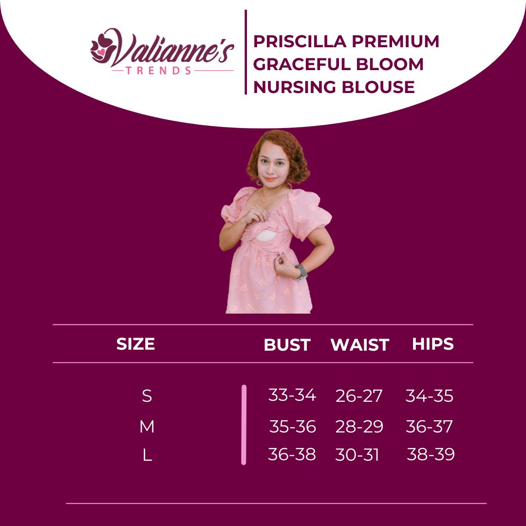 Valianne's Trends Priscilla Nursing Blouse - Premium - Graceful Bloom Collection