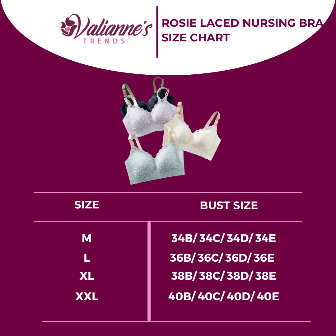 Valianne's Trends Rosie Nursing Bra - Postpartum Bra - Laced Nursing B