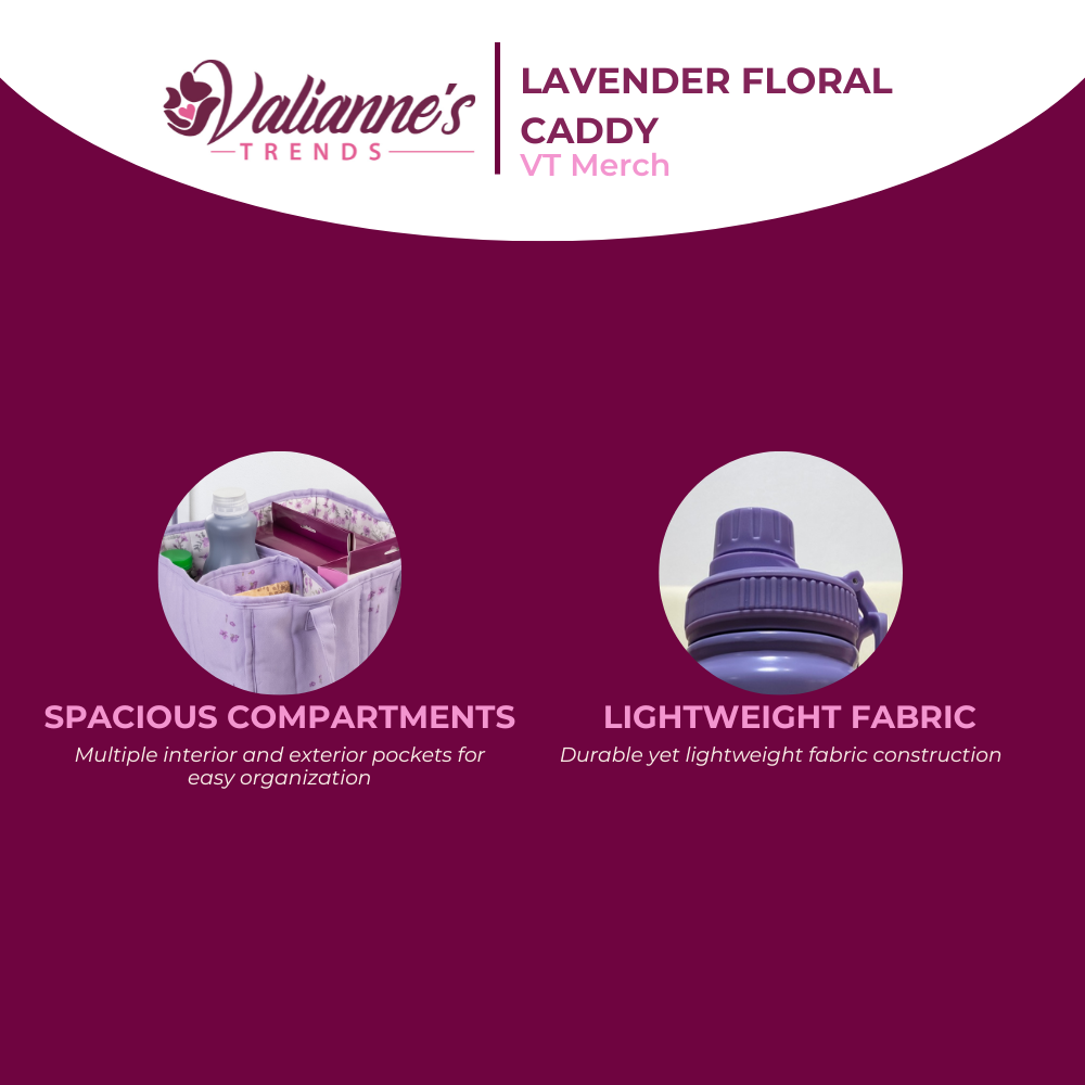 Lavender Floral Mom Essentials Organizer Caddy