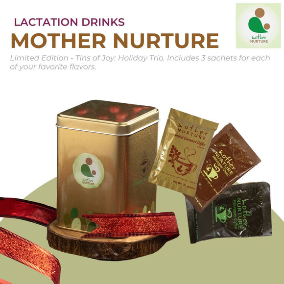 Mother Nurture Lactation Drink - Tins of Joy - Limited Edition - Holiday Trio Pack (9 Sachets)