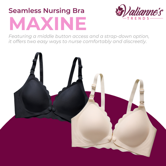 Valianne's Trends Maxine Premium Nursing Bra - Postpartum Bra - Seamless 2-Way Access Bra