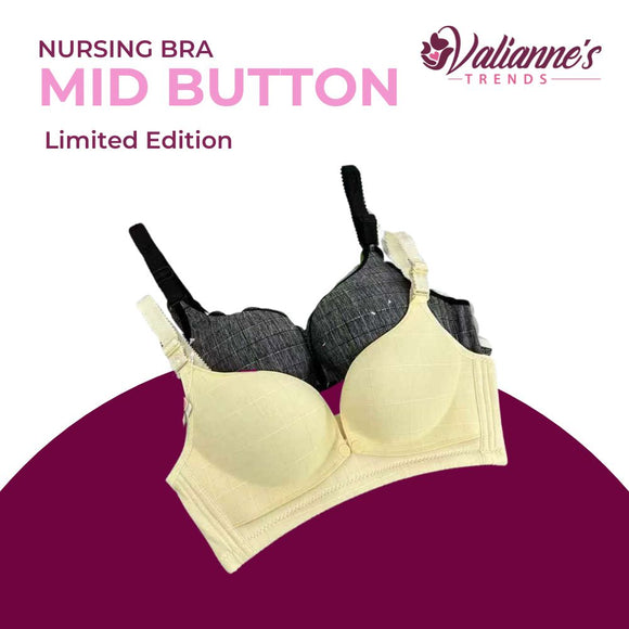 Valianne's Trends Limited Edition Nursing Bra Mid Button Access - Breastfeeding - Maternity