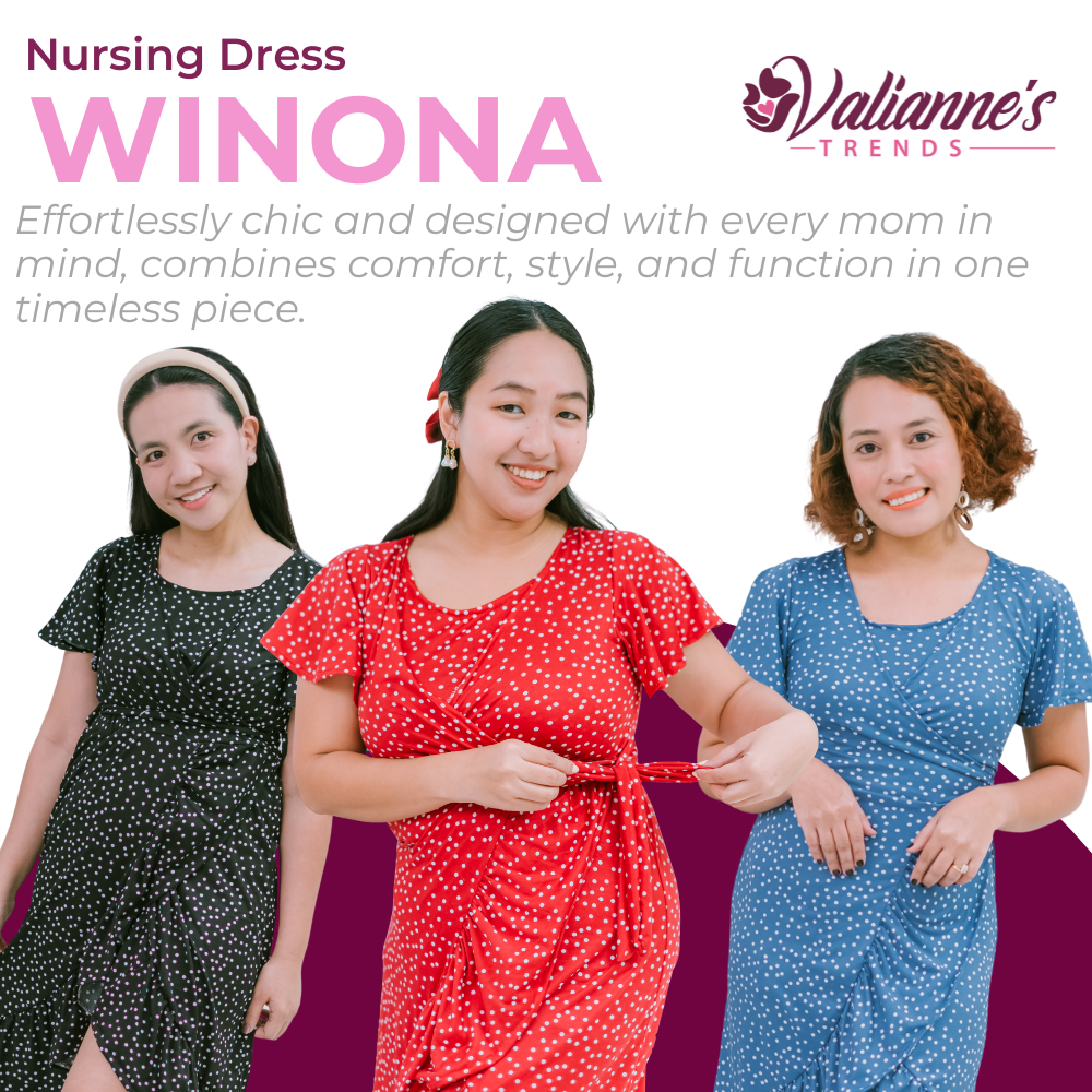 Valianne's Trends - Winona Nursing Dress  - Polka Dot Charm Collection