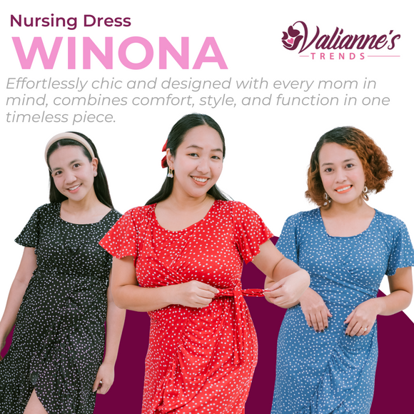 Valianne's Trends - Winona Nursing Dress  - Polka Dot Charm Collection