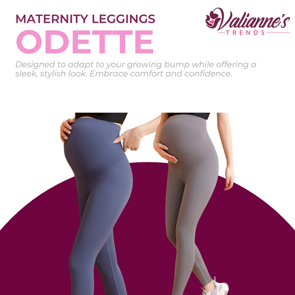 Valianne's Trends Odette Maternity Leggings - Pregnancy Seamless Pants - Mommy Soft and Comfortable