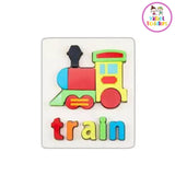 Valiant Toddlers Jigsaw 3D Wooden Puzzle Board with Spelling - Wood Frame - Educational
