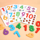 Valiant Toddlers Numbers Wooden Toys - Counting - 123 Arithmetic Montessori Math Educational